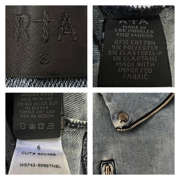 RtA Gisele Deconstructed Cargo Denim Mini Skirt Size S - Picture 9 of 12